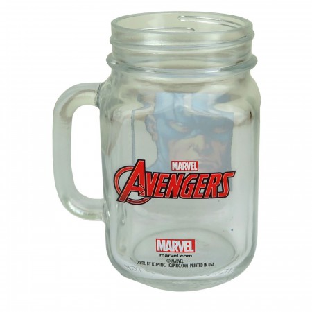 Captain America Close-Up Mason Jar Mug