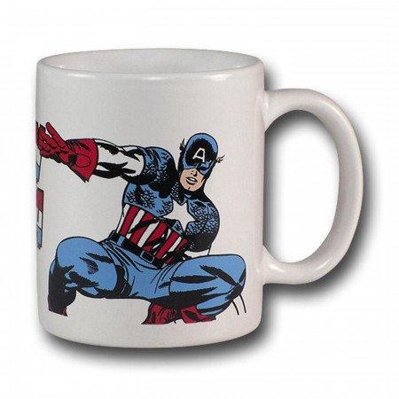 Captain America White Ceramic Mug Of Freedom