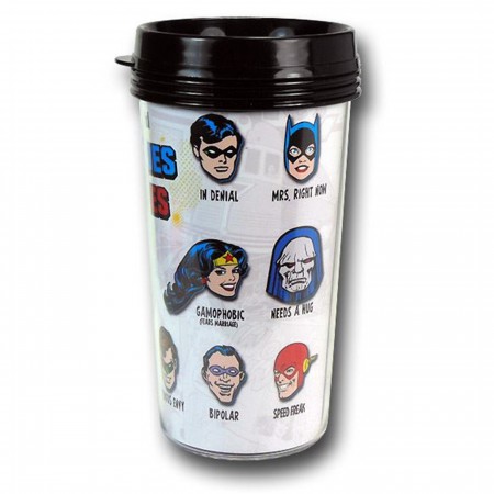 DC Heroes Have Issues Plastic Travel Mug