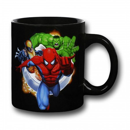 Marvel 12oz Hero Trio Black Ceramic Mug