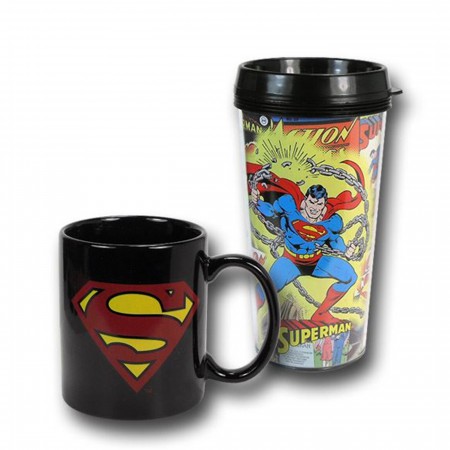 Superman Travel and Ceramic Mug 2-Pack