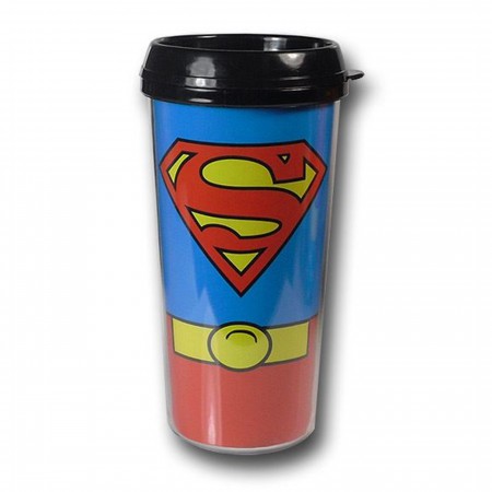Superman Costume Plastic Travel Mug