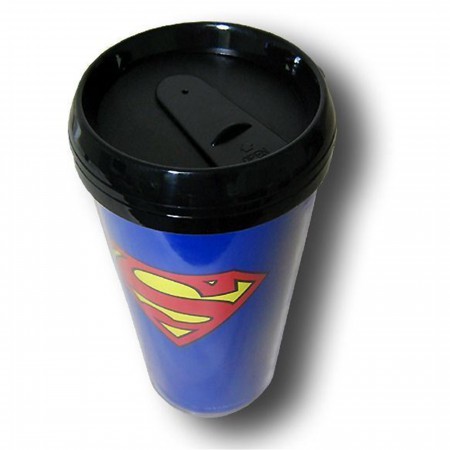 Superman Symbol 16oz Plastic Travel Mug
