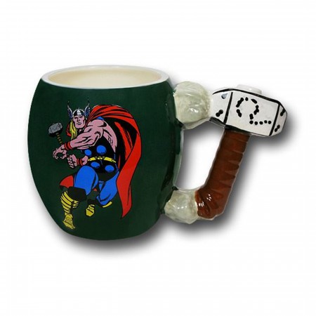 Thor Hammer Handle 15 oz Round Ceramic Mug