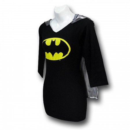 Batgirl Junior Womens Night Shirt with Cape