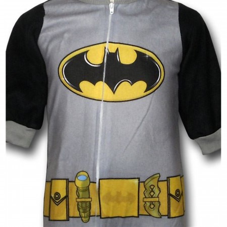 Batman Childrens One Piece Fleece Footie Pajamas