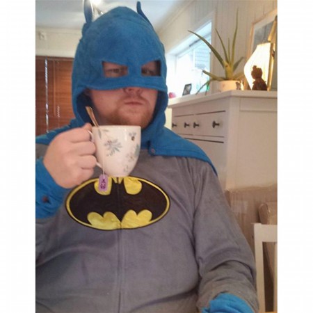 Batman Grey Union Suit Pajamas w/Cape and Cowl