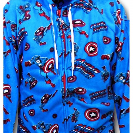 Captain America Footed Hooded Pajamas