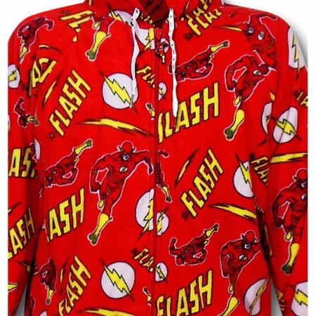Flash Logo & Symbol Footed Hooded Pajamas