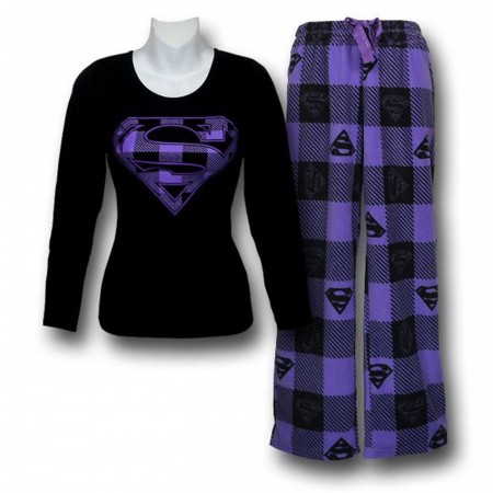 Supergirl Long Sleeve Sleep Shirt & Bottoms