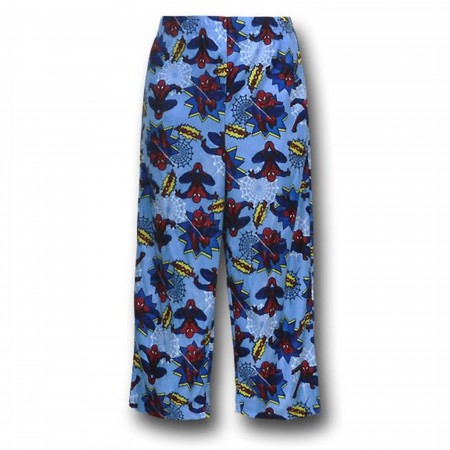 Spiderman Kids Button-Up Blue Print Swing Pajamas