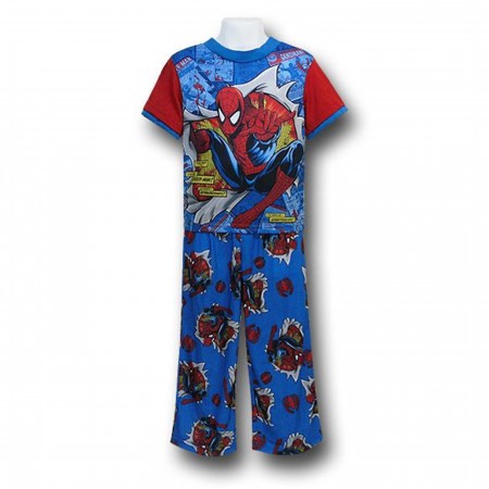 Spiderman Burst Kids 3 Piece Pajamas Set