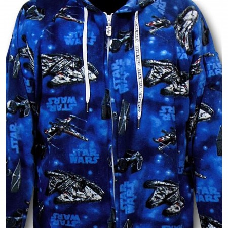 Star Wars Blue Falcon Footed Hooded Pajamas