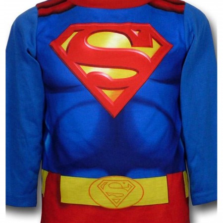 Superman Kids Muscle Pajamas W/Cape