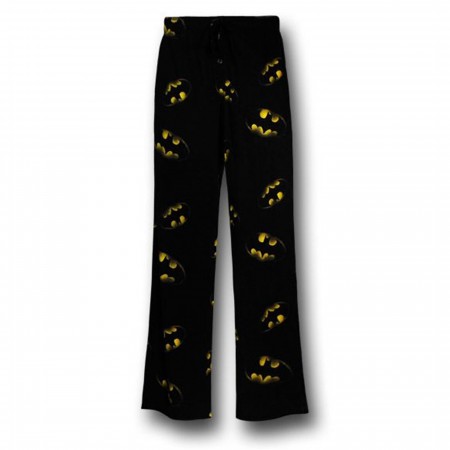 Batman Symbols on Black Sleep Pants