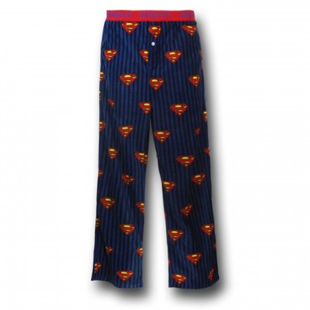 Superman Blue Poly Fleece Symbol Pajama Pants