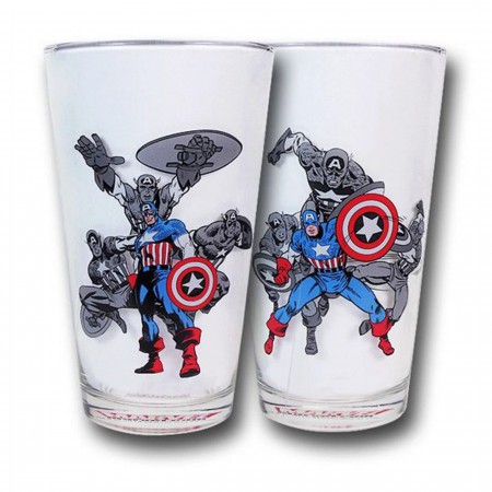 Captain America In Action Pint Glass 2-Pack