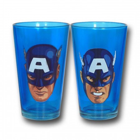 Captain America Expressions Blue Pint Glass 2-Pack