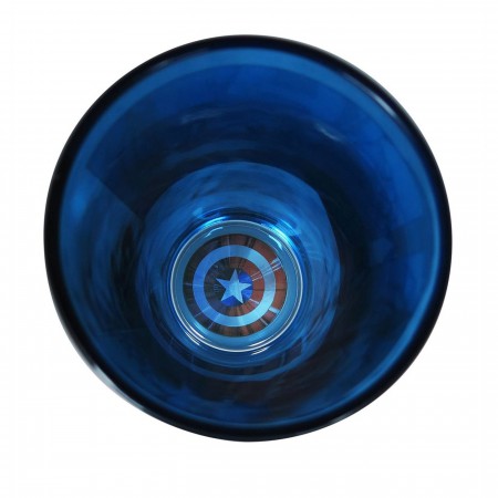 Captain America Image & Shield Bottoms Up Pint Glass