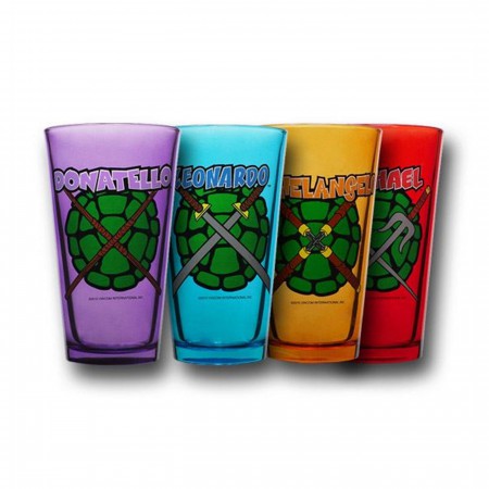 TMNT Colored Pint Glass Set of 4