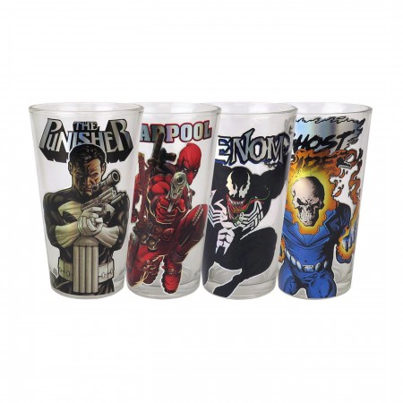 Marvel Antihero Pint Glass 4-Pack