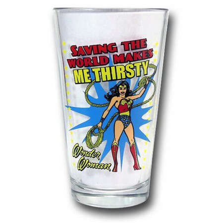 Wonder Woman Phrases Pint Glass Set