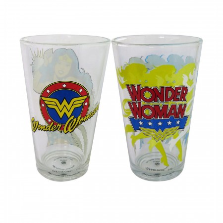 Wonder Woman Retro 2-Piece Pint Glass Set