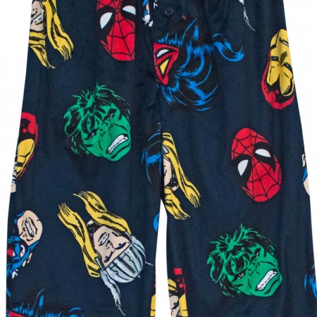 Avengers Classic Heads Up Men's Fleece Pajama Pants