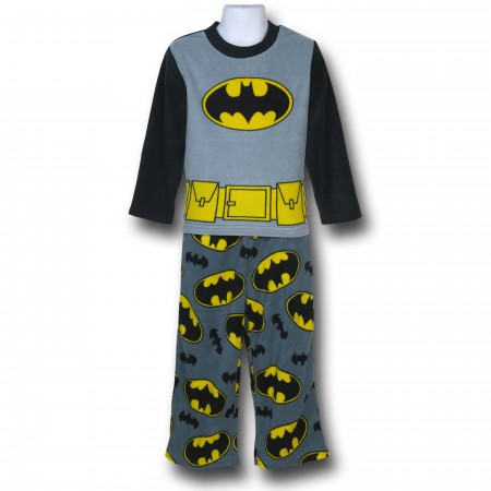 Batman Costume Top Kids Fleece Pajama Set