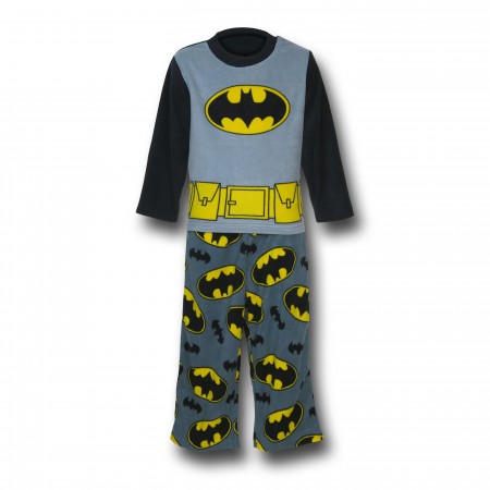 Batman Costume Top Kids Fleece Pajama Set