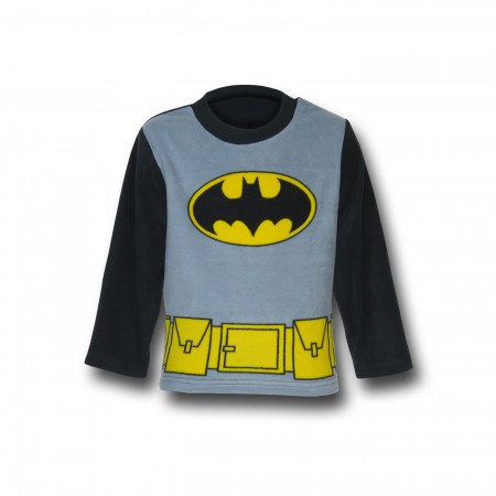 Batman Costume Top Kids Fleece Pajama Set