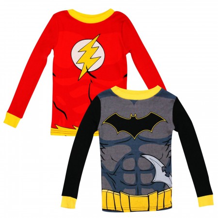 Batman & Flash Costume 4 Pc Pajama Set