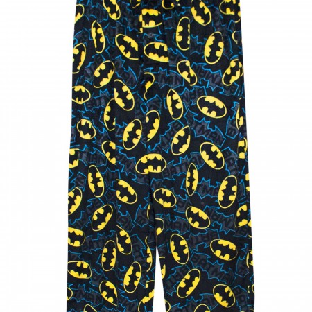 Batman Logo Tech Men's Fleece Plush Pajama Pants