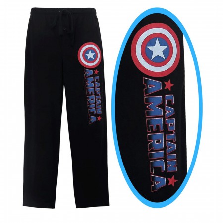 Captain America Comic Logo Men's Pajama Pants