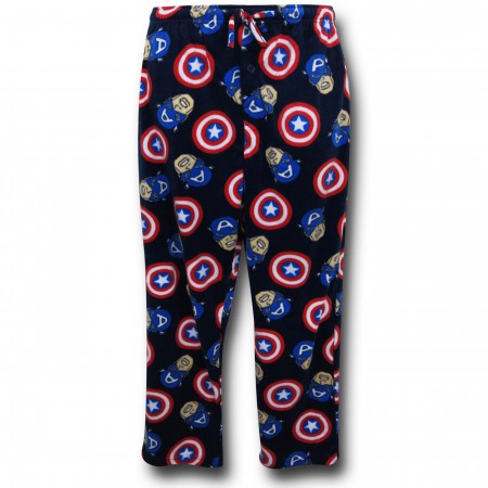 Captain America Shield Face Micro Fleece Men's Sleep Pants