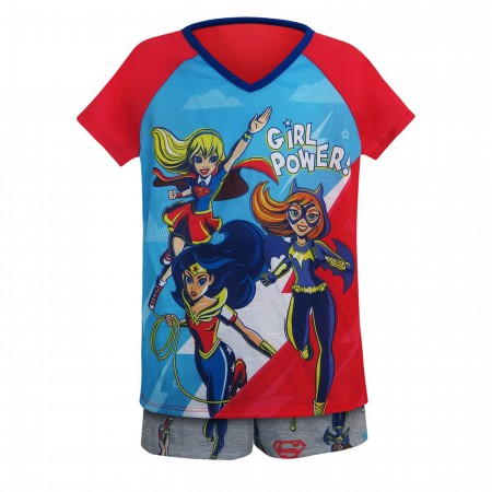 DC Superhero Girls Girl Power Juvenile Top & Short Set
