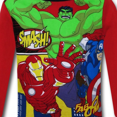 Avengers Group Red 2-Piece Kids Pajama Set