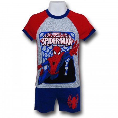 Spiderman Kids Shorts and Shirt PJ Set