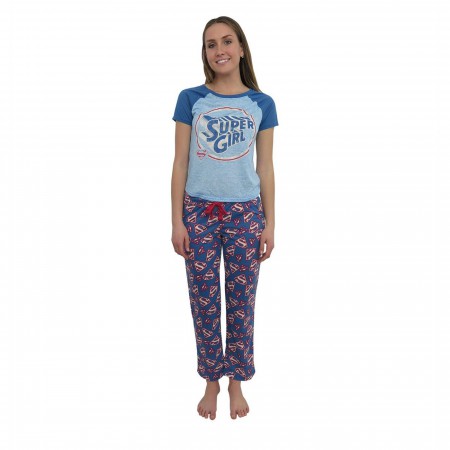 Supergirl All-Over Print Women's 2-piece Pajama Set