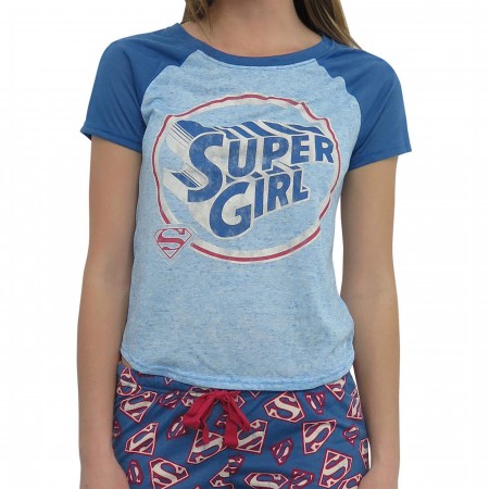 Supergirl All-Over Print Women's 2-piece Pajama Set