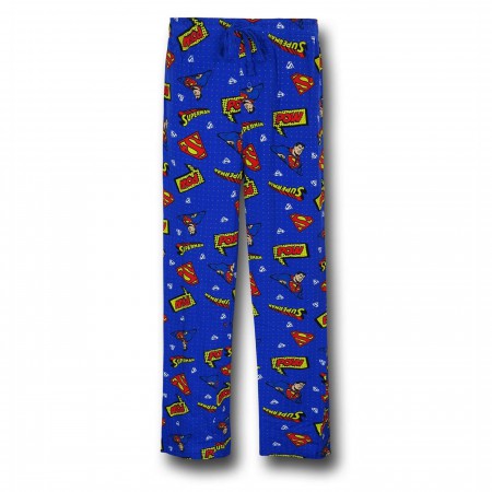 Superman Symbols All Over Print Men's Pajama Pants