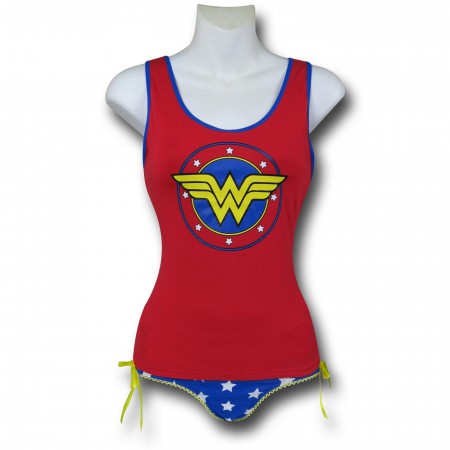 Wonder Woman Lace-Back Tank & Panty Set