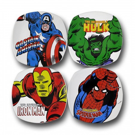 Marvel Retro Heroes Set of 4 Ceramic Plates