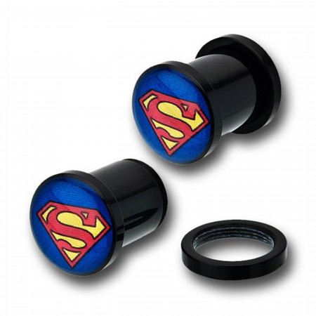 Superman Acrylic Single Flare Plugs