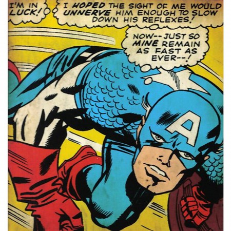 Captain America In Luck Comic Panel Matted Print