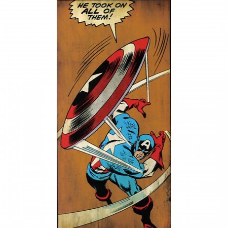 Captain America All On Comic Panel Matted Print