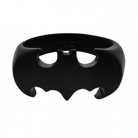 Batman Die-Cut Black Stainless Steel Ring