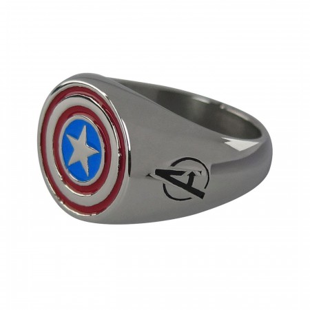 Captain America Shield Stainless Steel Plated Ring