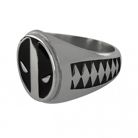 Deadpool Black Symbol Stainless Steel Plated Ring