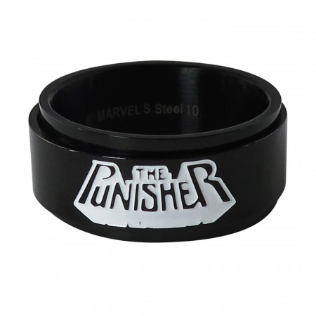 Punisher Stainless Steel Plated Spinner Ring
